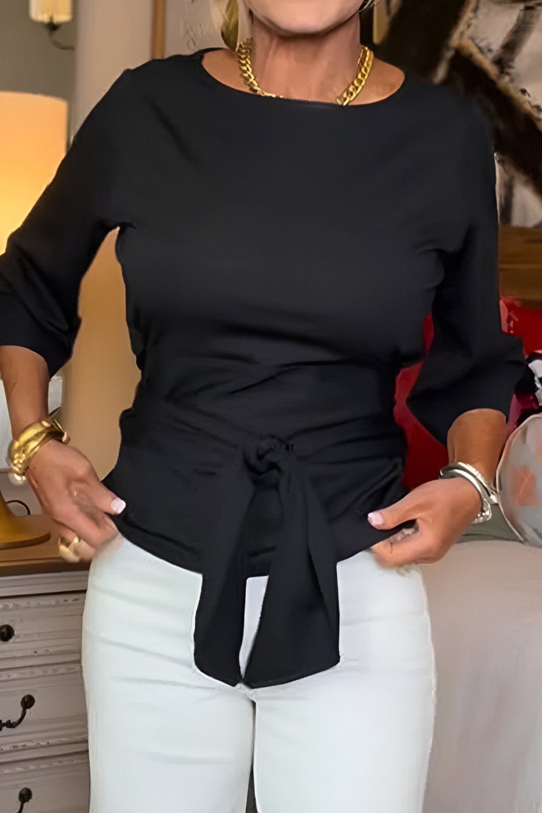 Charity | Top elegante con lazo en la cintura