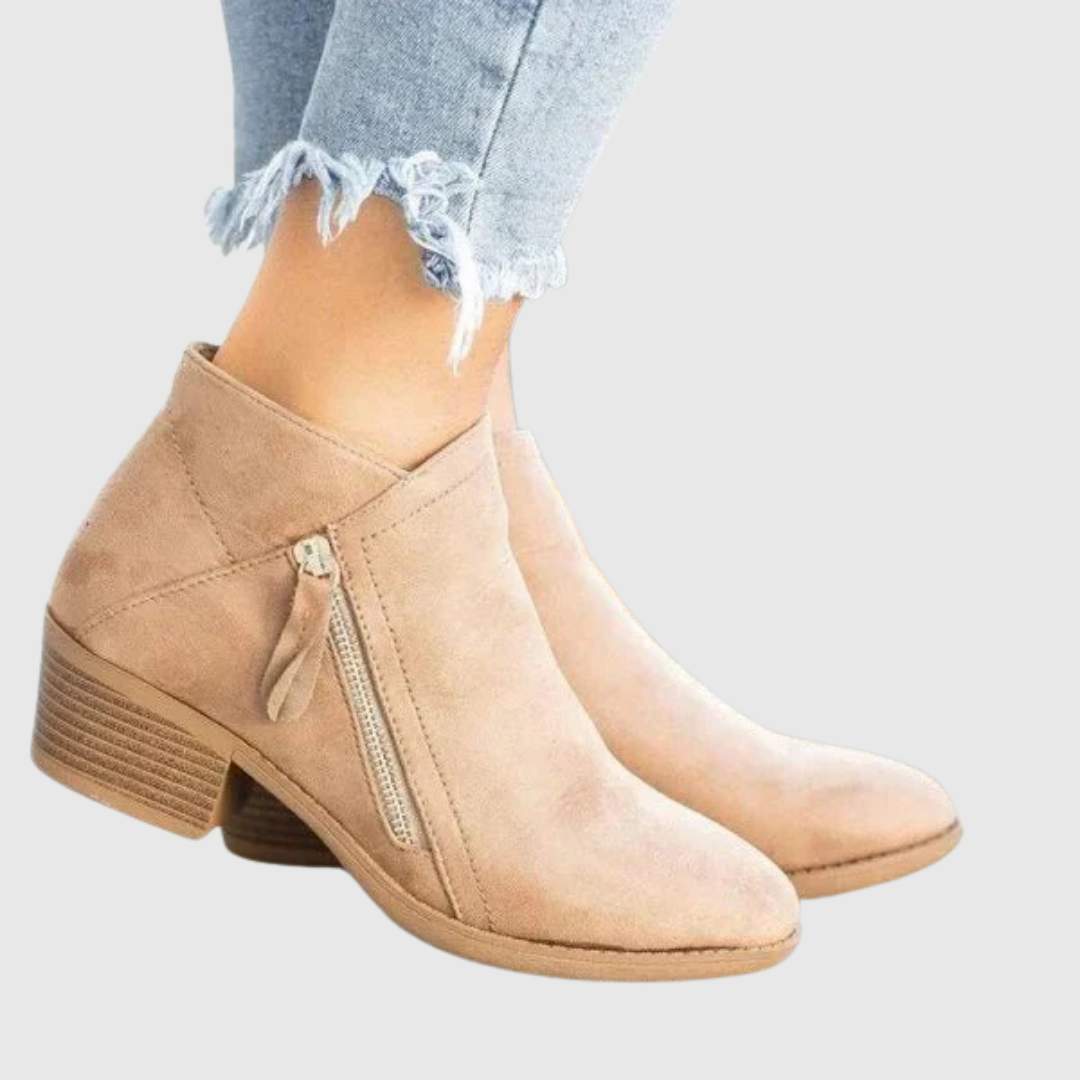 Avenya | Botines de piel con cremallera lateral