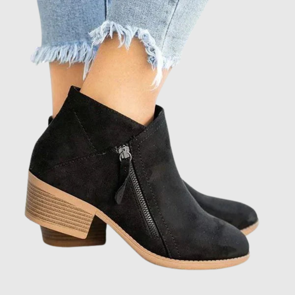 Avenya | Botines de piel con cremallera lateral