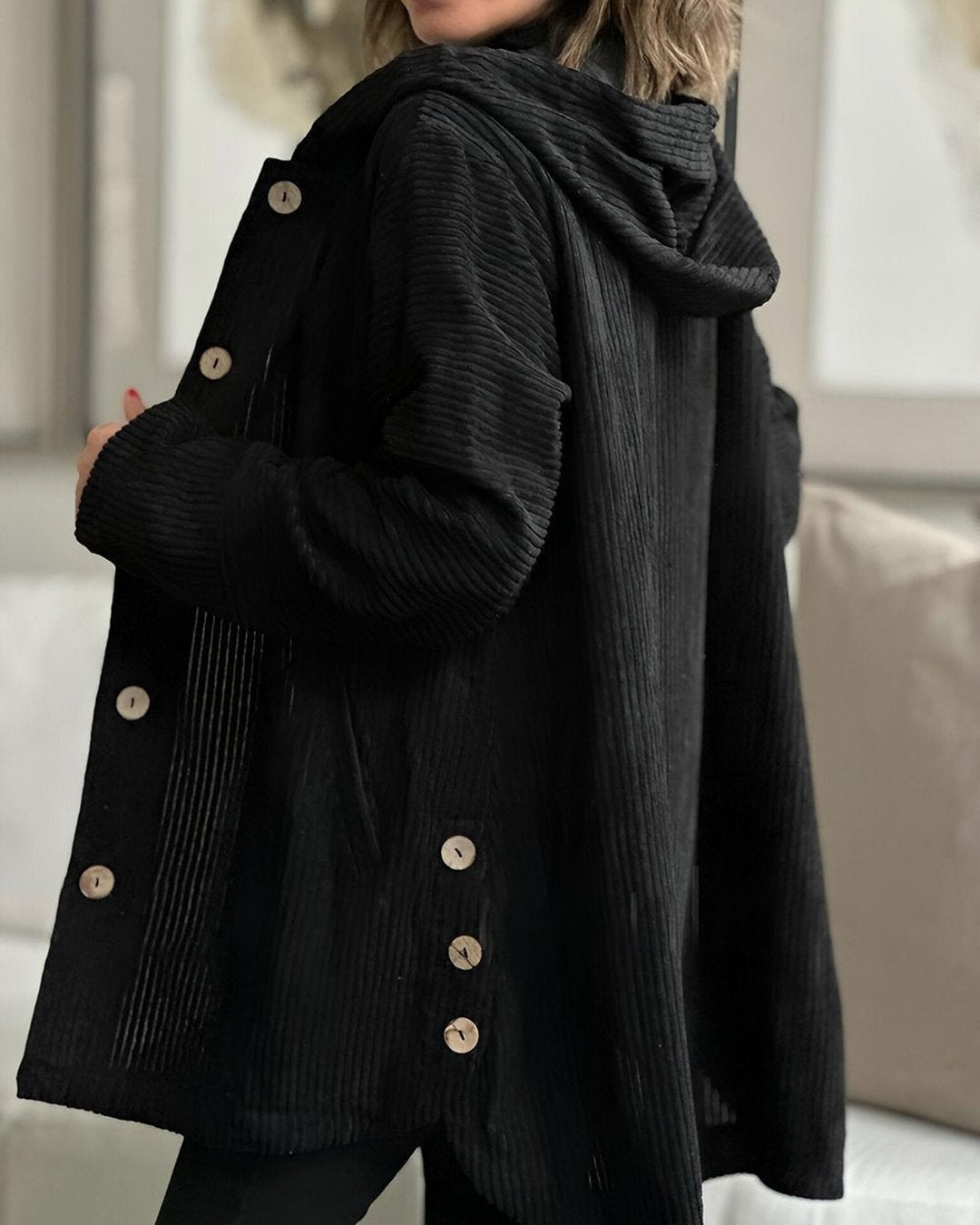 Mae | Chaqueta acogedora de pana con capucha
