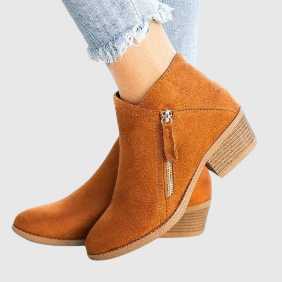 Avenya | Botines de piel con cremallera lateral