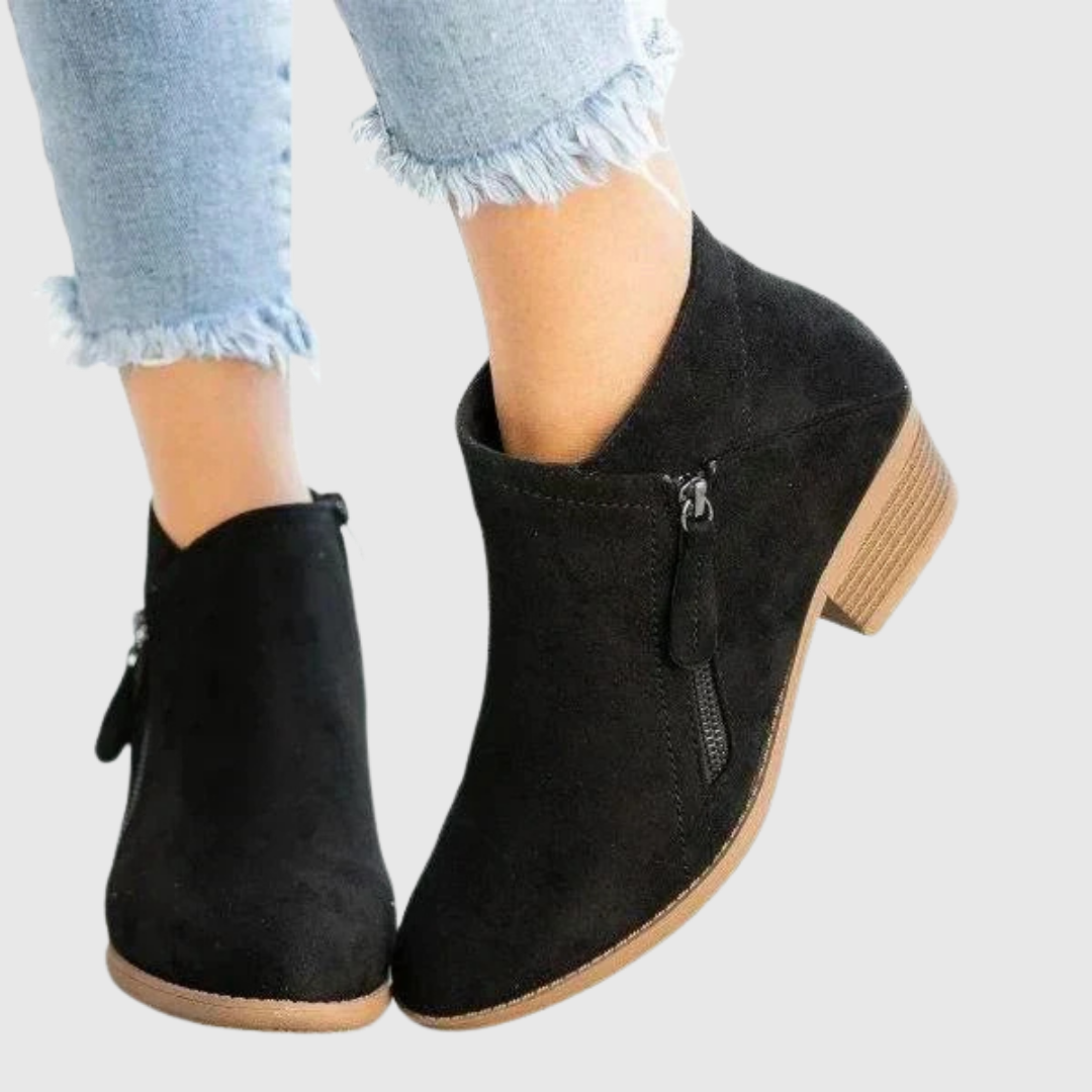 Avenya | Botines de piel con cremallera lateral