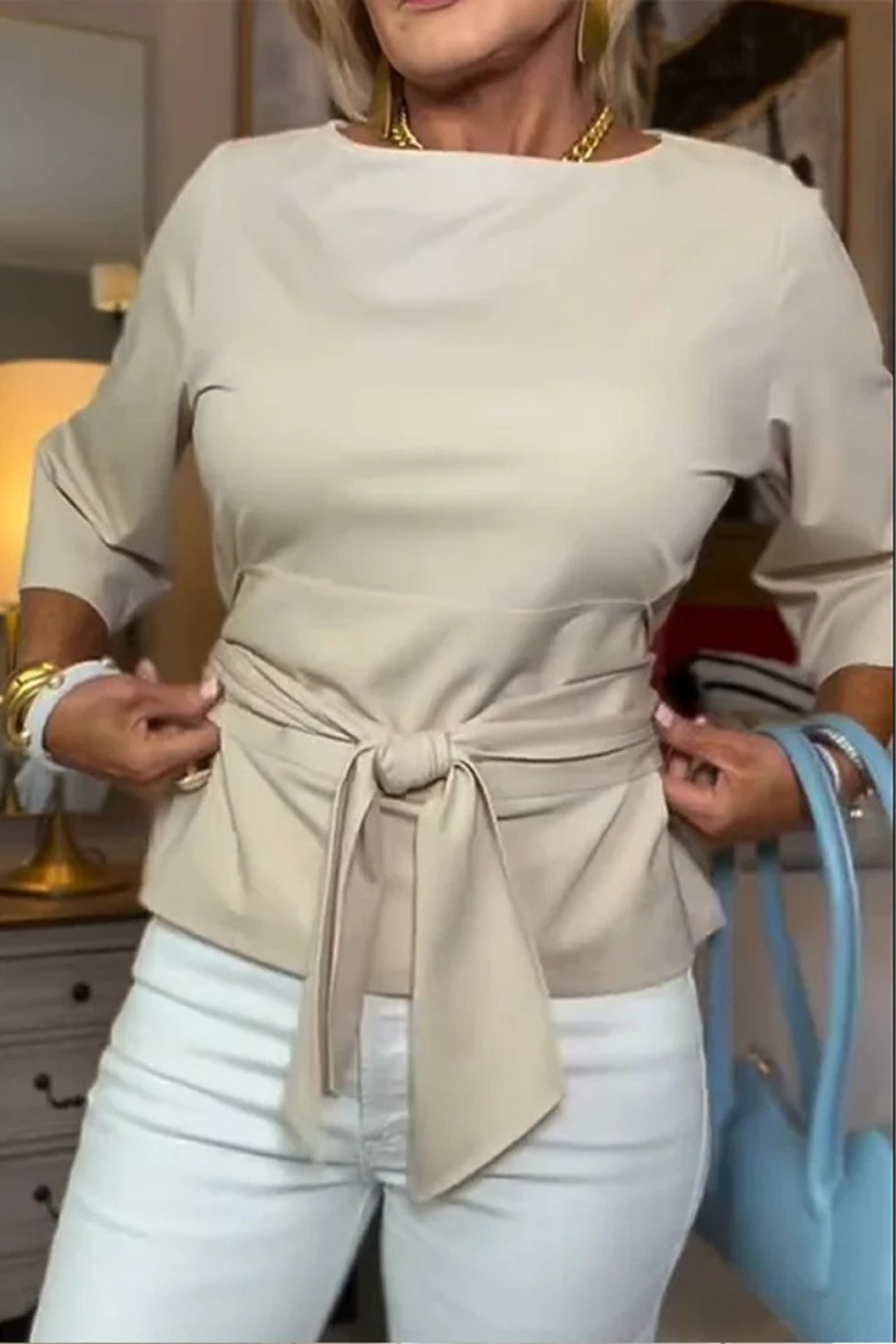 Charity | Top elegante con lazo en la cintura