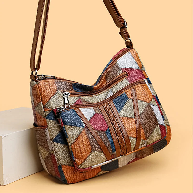 Lauren | Bolso patchwork de piel vegana