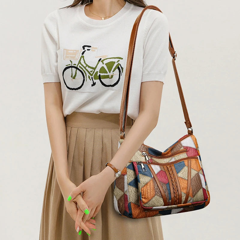 Lauren | Bolso patchwork de piel vegana
