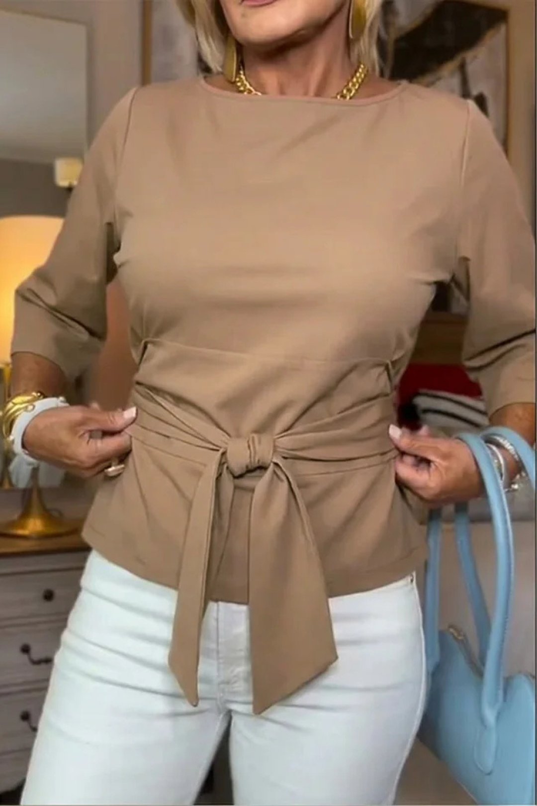 Charity | Top elegante con lazo en la cintura