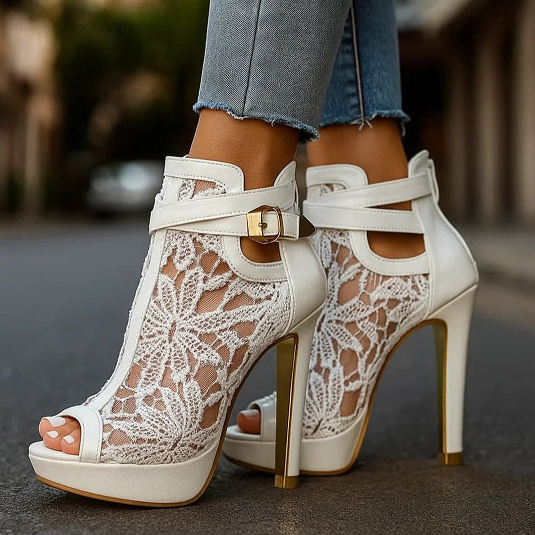 Nadine | Zapatos de tacón de encaje