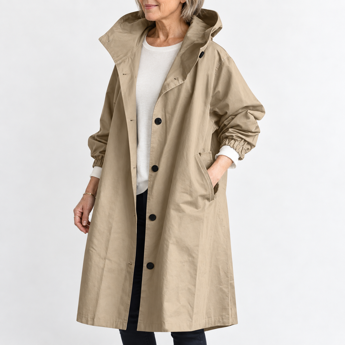 Kendra | Trench largo con capucha
