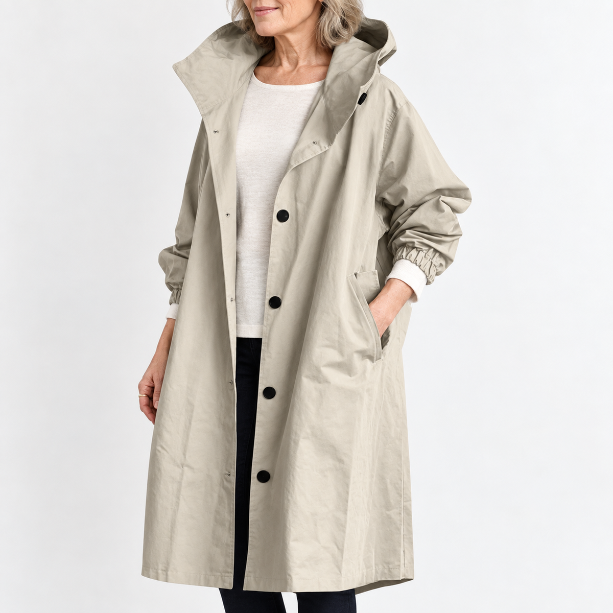 Kendra | Trench largo con capucha