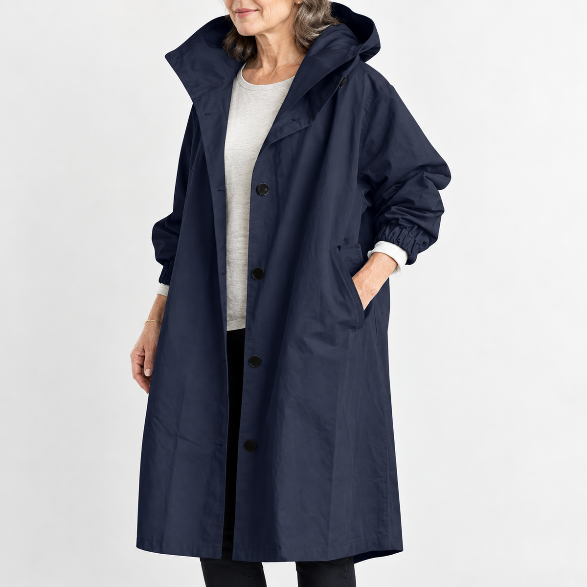 Kendra | Trench largo con capucha
