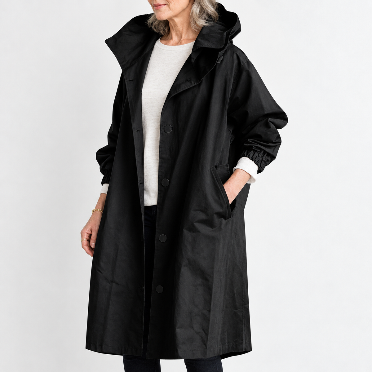 Kendra | Trench largo con capucha