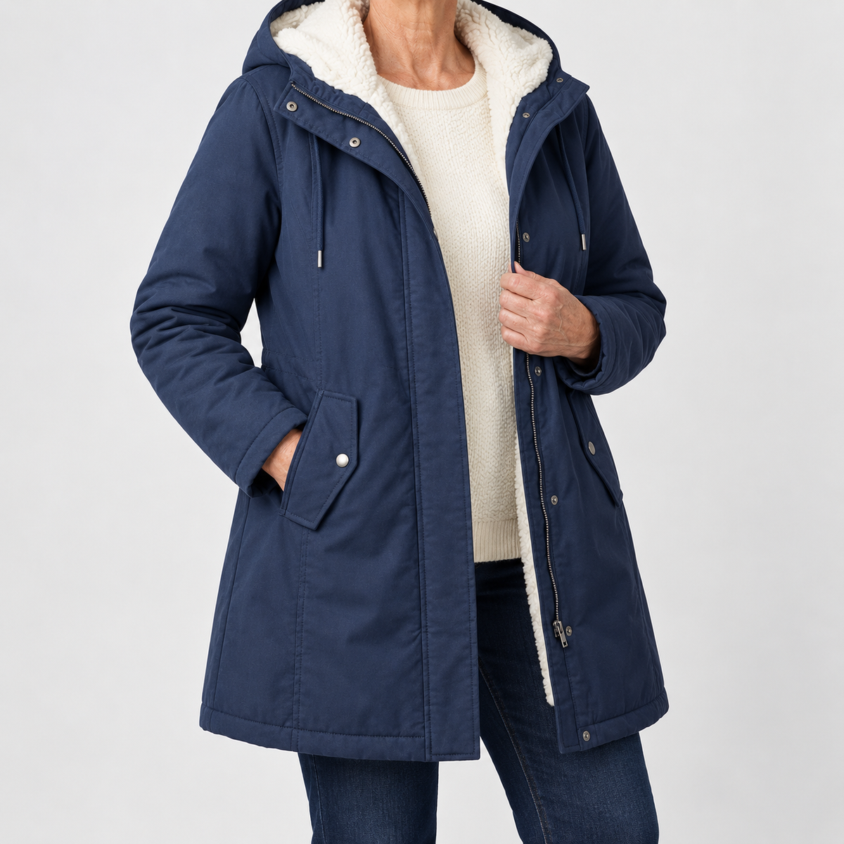 Marjorie | Abrigo con capucha e impermeable acogedor
