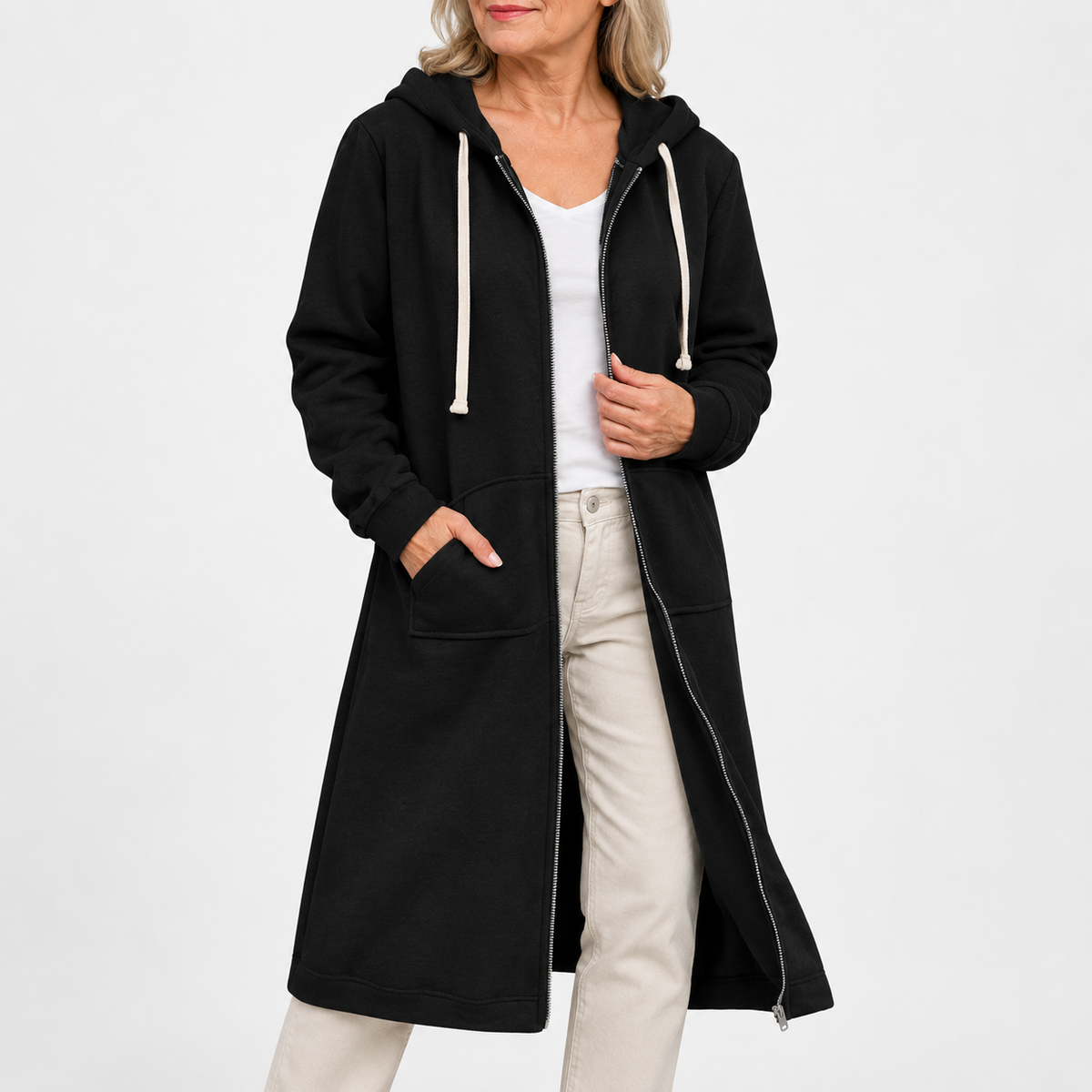 Brixley | Chaqueta larga con cremallera