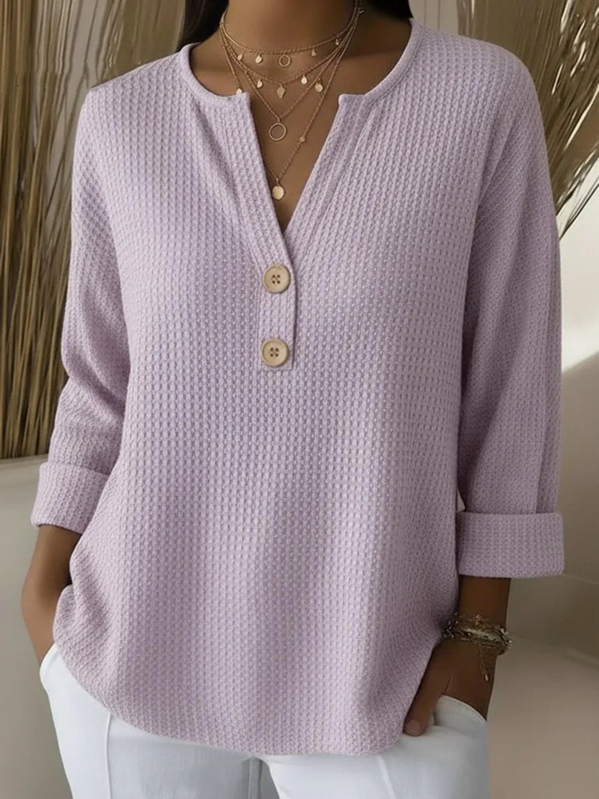 Lucinda | Top Henley con botones