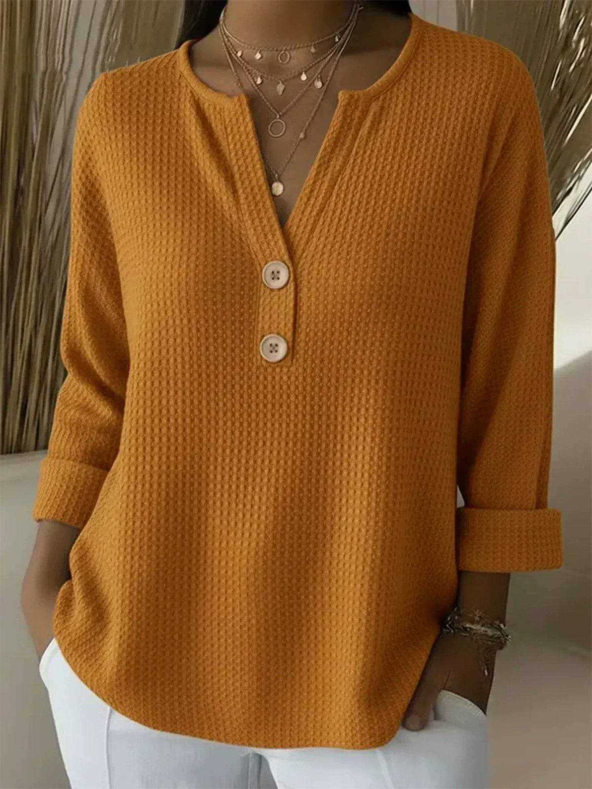 Lucinda | Top Henley con botones