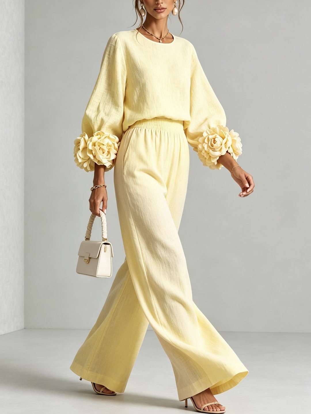 Gale | Conjunto de dos piezas con puños florales