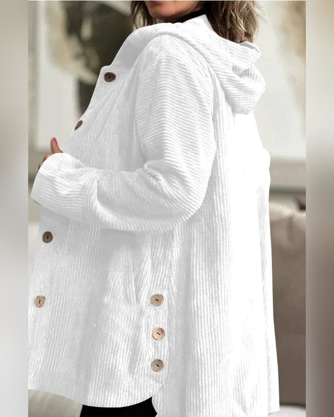 Mae | Chaqueta acogedora de pana con capucha