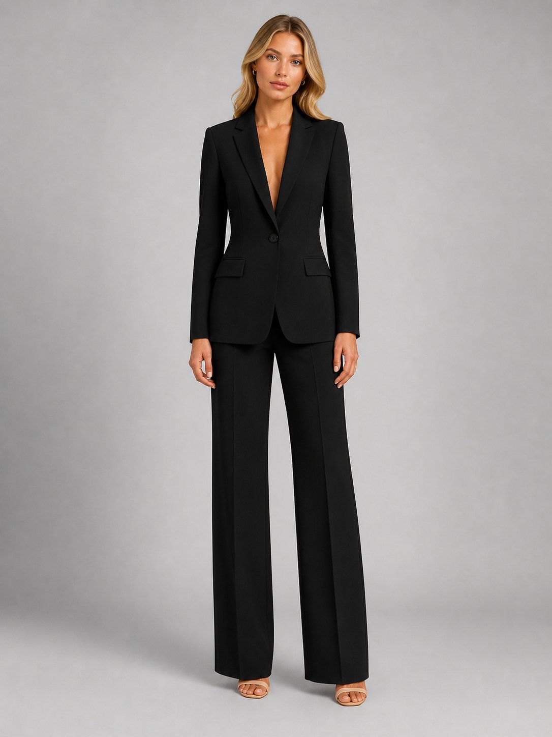 Niki | Blazer entallado y pantalones palazzo