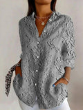 Fátima | Blusa vintage de flores con solapa