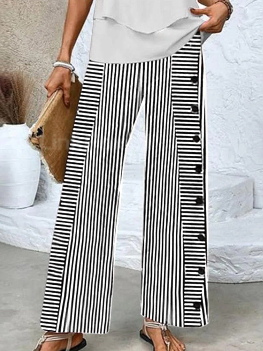 Ainara | Pantalón recto de rayas