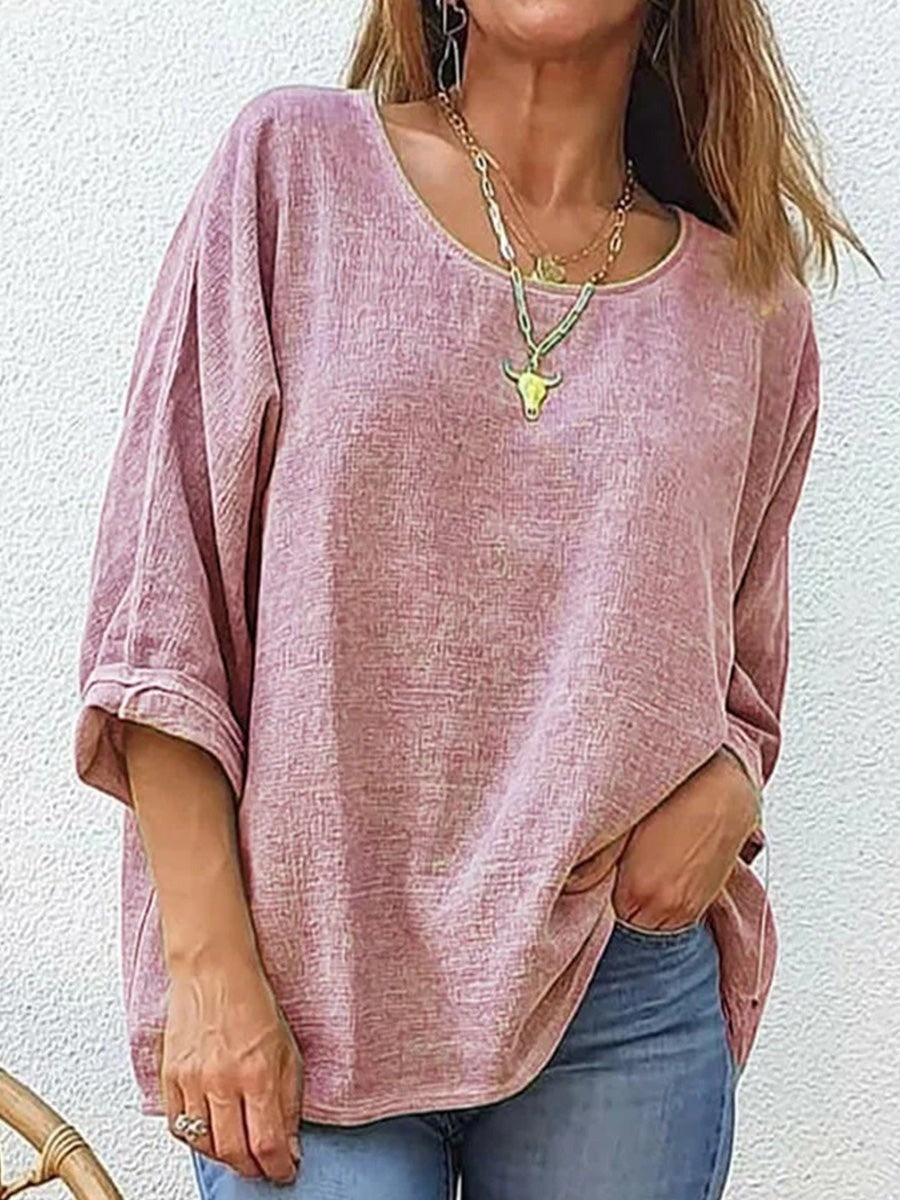 Oihana | Camiseta lisa de manga tres cuartos