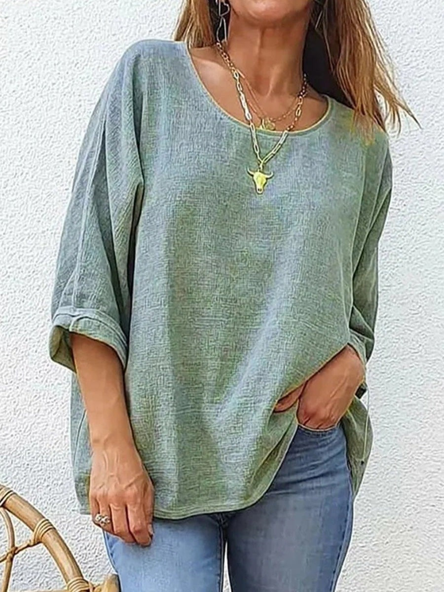 Oihana | Camiseta lisa de manga tres cuartos