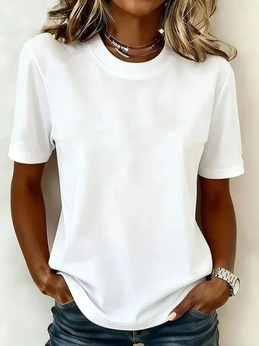 Yaiza | Camiseta blanca básica de manga corta