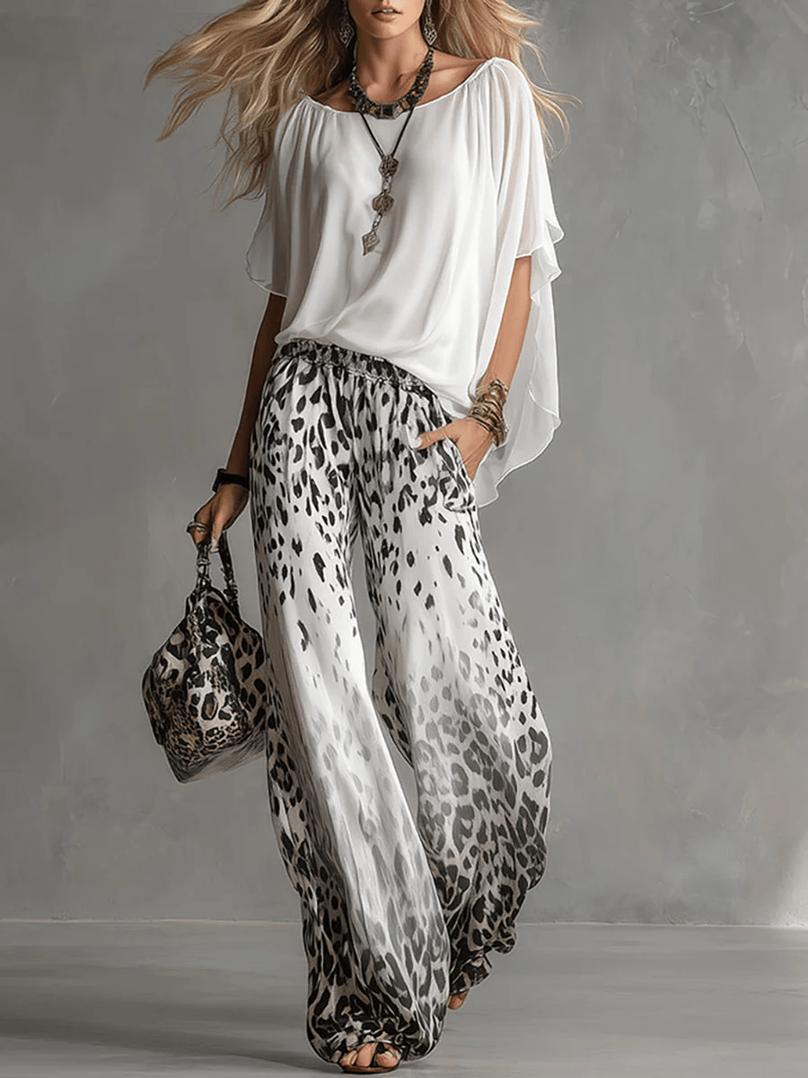 Solene | Conjunto fluido de leopardo