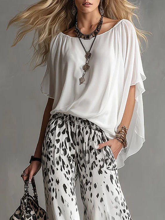Solene | Conjunto fluido de leopardo