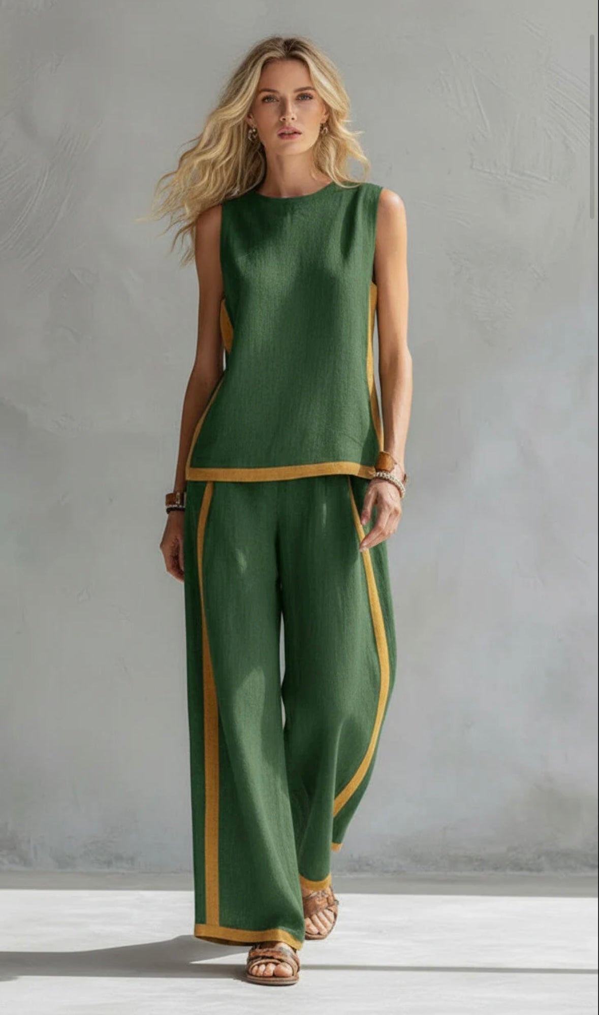 Bernadette | Conjunto de chaleco y pantalón de lino