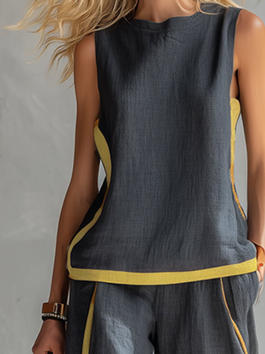 Bernadette | Conjunto de chaleco y pantalón de lino
