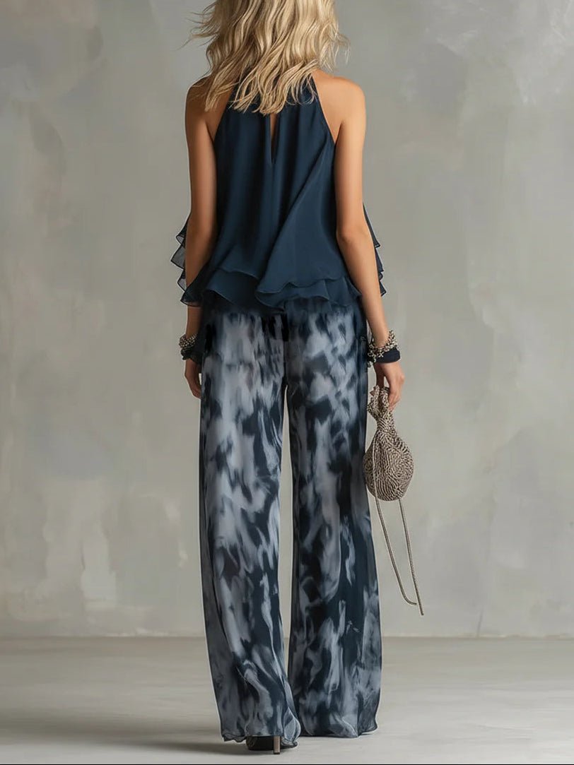 Celeste | Conjunto halter estampado