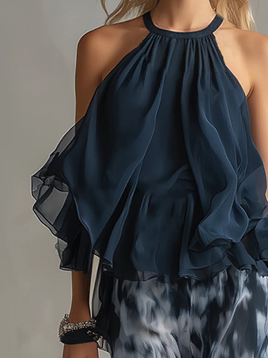 Celeste | Conjunto halter estampado