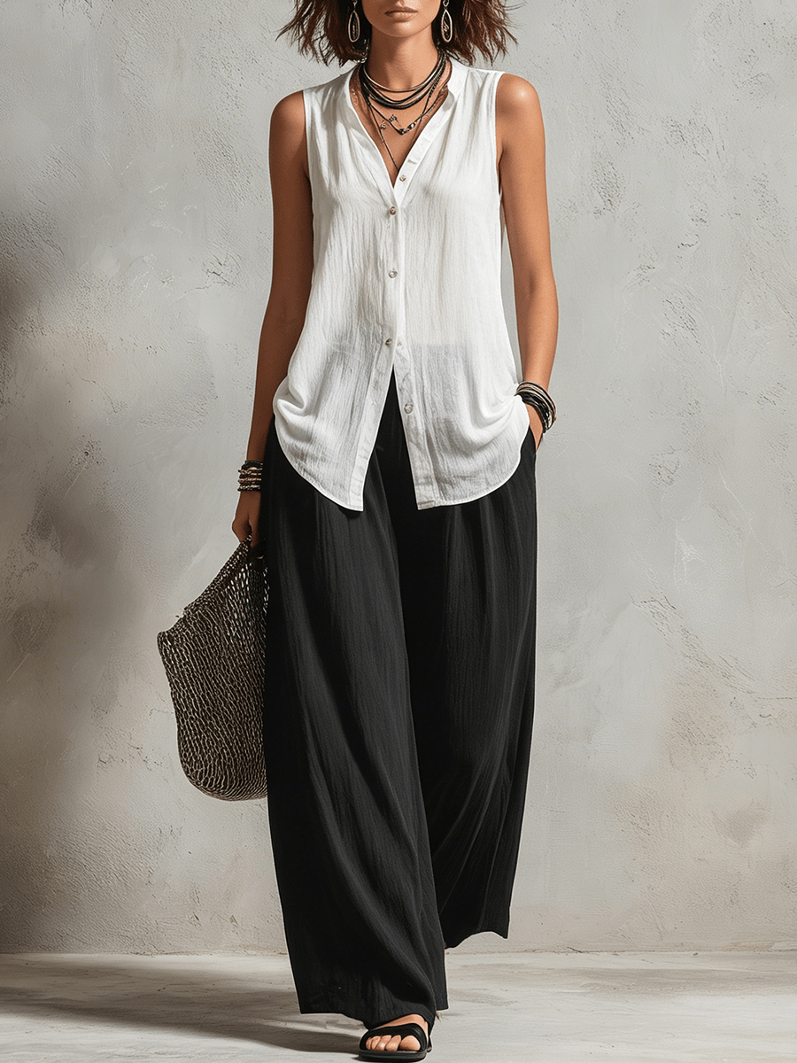 Marguerite | Conjunto blanco y negro de tres piezas