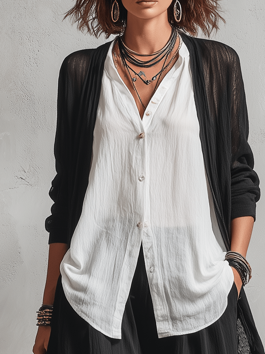 Marguerite | Conjunto blanco y negro de tres piezas