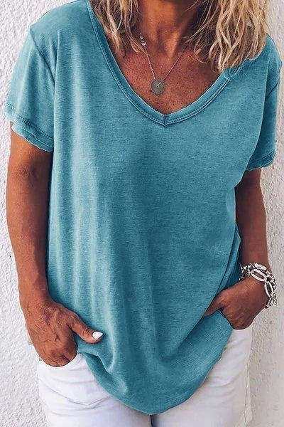 Tatiana | Camiseta de manga corta con escote en pico