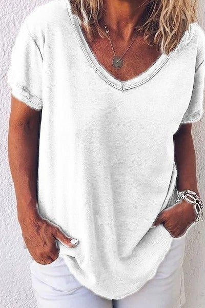 Tatiana | Camiseta de manga corta con escote en pico
