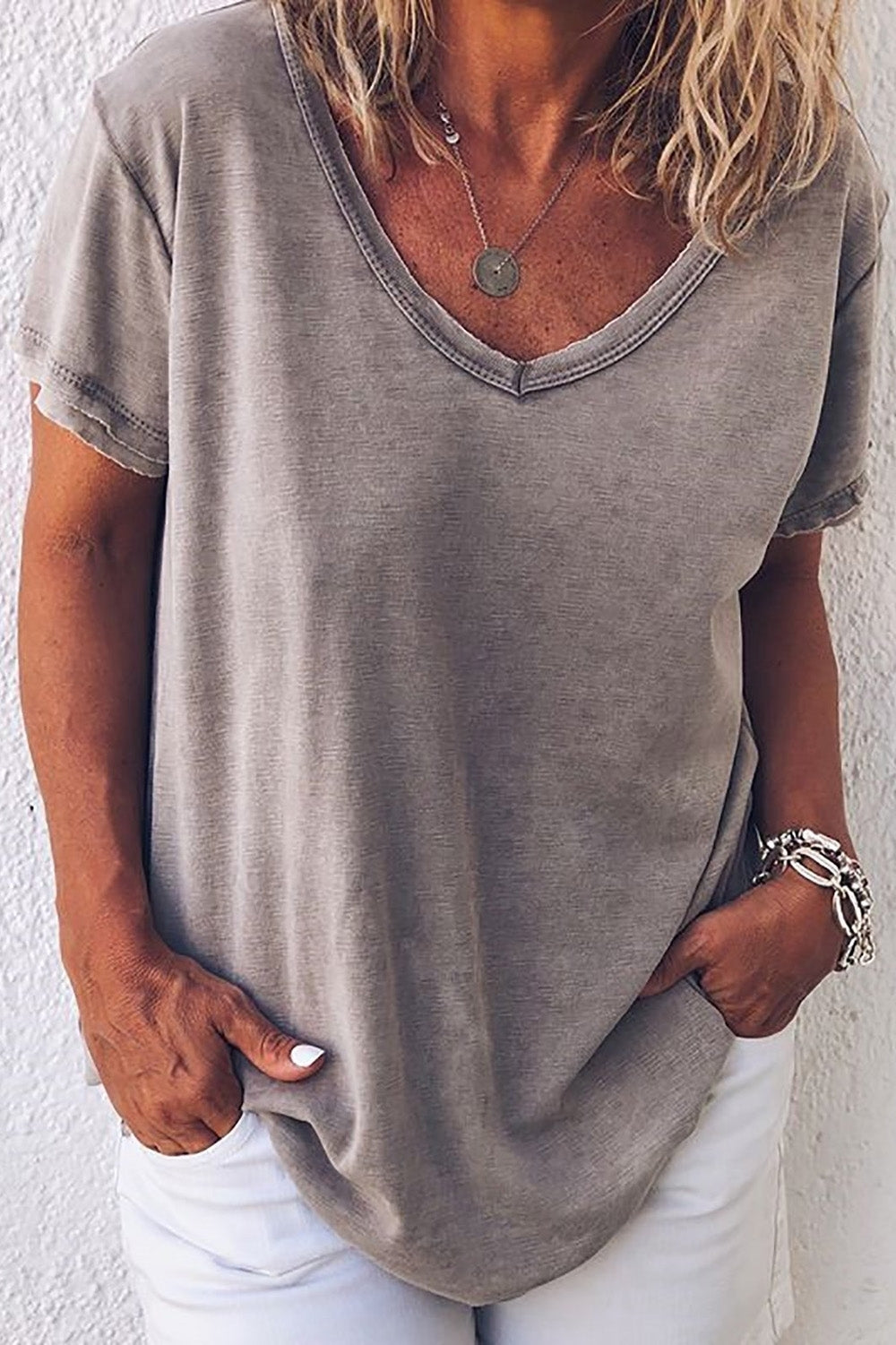 Tatiana | Camiseta de manga corta con escote en pico