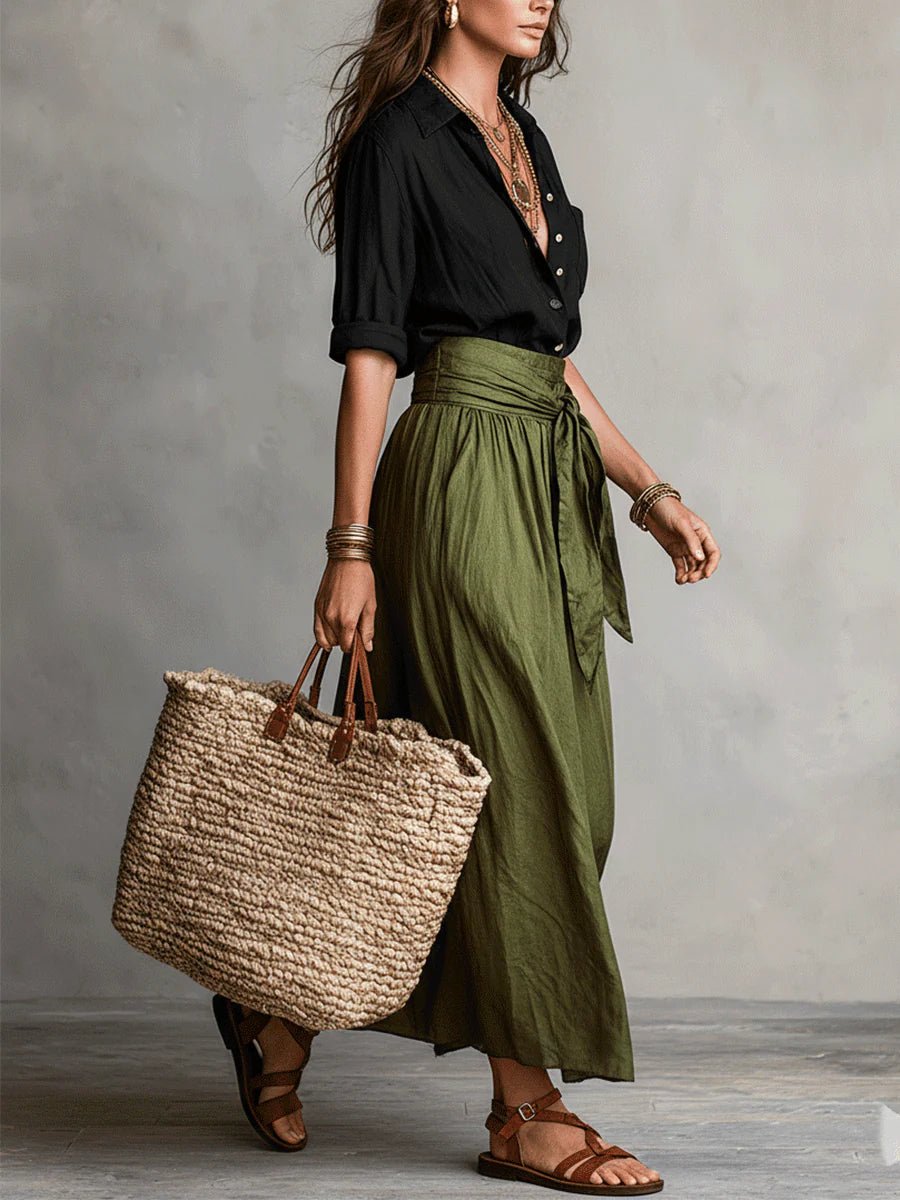 Odette | Conjunto de camiseta y falda midi
