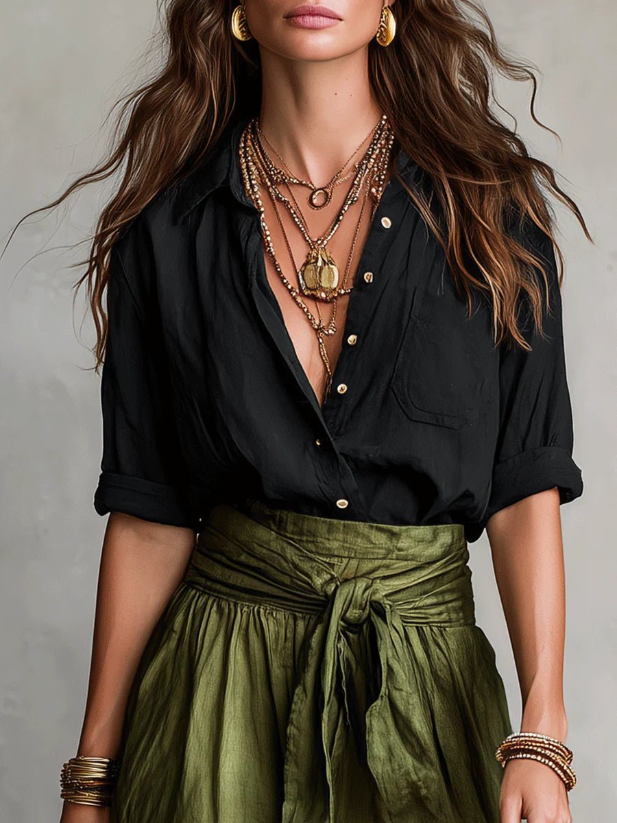 Odette | Conjunto de camiseta y falda midi
